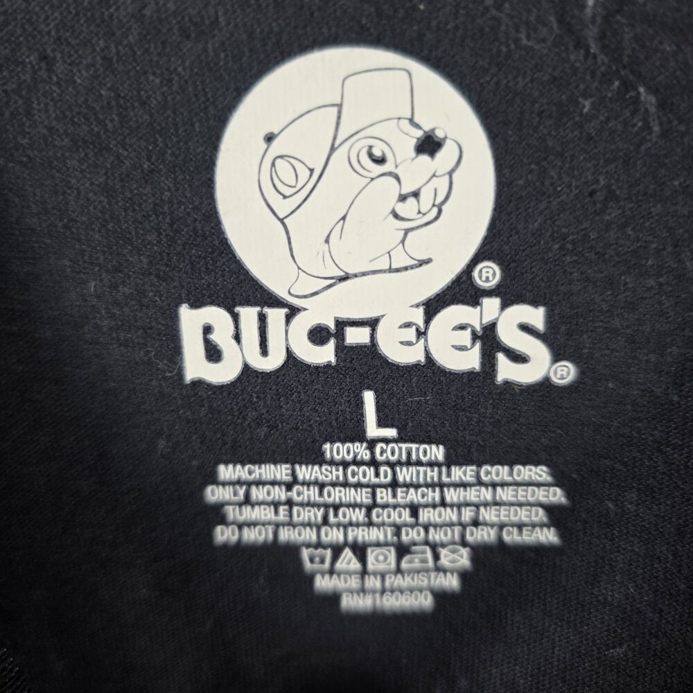 Buc-ee's Black Long Sleeve T-Shirt Size L 100% Cotton LogoBuc-ee's Black Long... - Picture 3 of 6